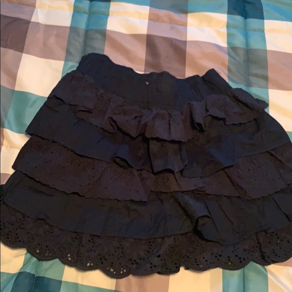 Navy ruffle skirt